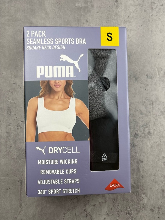 Puma Other - Puma Women's 2-Pack Square Neck Seamless Sports Bra, black/charcoal gray Size S